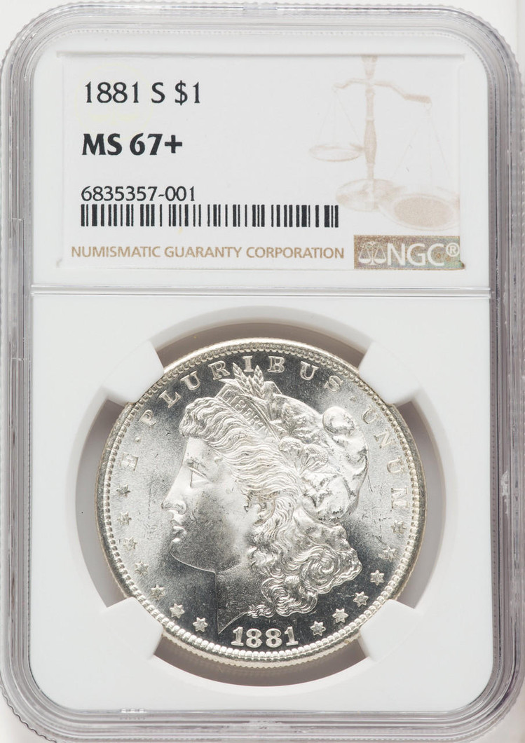 Bullionshark 1881-S Morgan Silver Dollar NGC MS67+ 