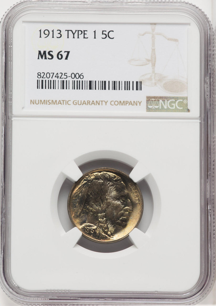  1913 Buffalo Nickel Type 1 NGC MS67 