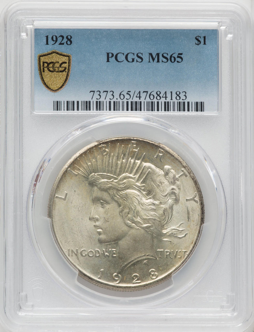 Bullionshark 1928 Peace Silver Dollar PCGS MS65 