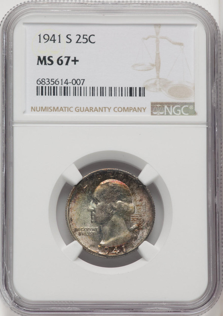  1941-S Washington Quarter NGC MS67+ 