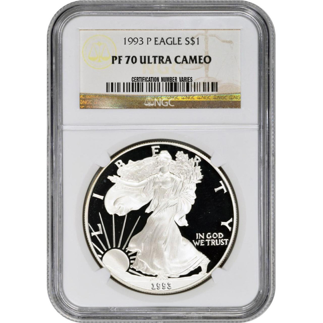 Bullionshark 1993-P American Silver Eagle Proof - NGC PF70 UCAM 