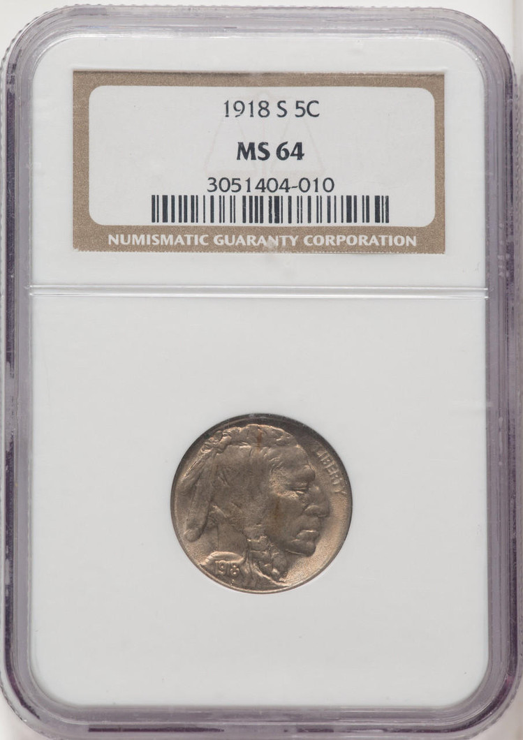  1918-S Buffalo Nickel NGC MS64 