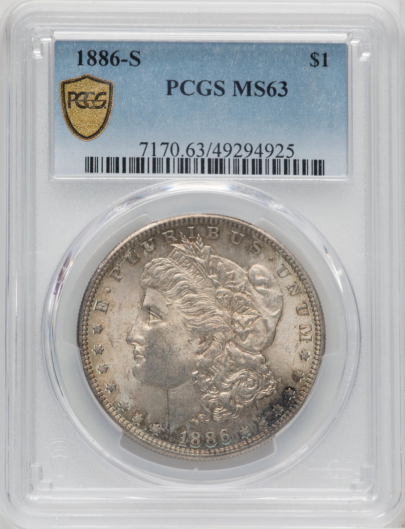 Bullionshark 1886-S Morgan Silver Dollar PCGS MS63 