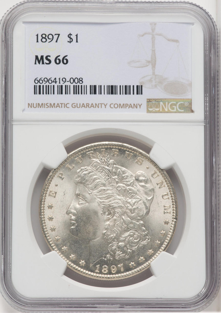  1897 Morgan Silver Dollar NGC MS66 