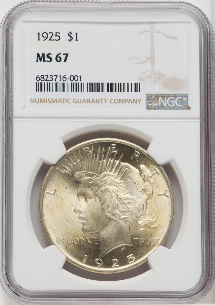  1925 Silver Peace Dollar NGC MS67 - 762419009 