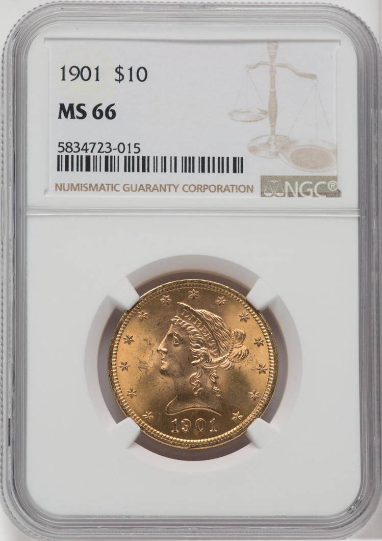  1901 $10 Gold Liberty NGC MS66 