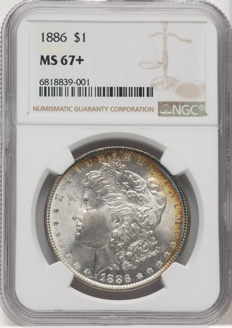  1886 Morgan Silver Dollar NGC MS67+ 