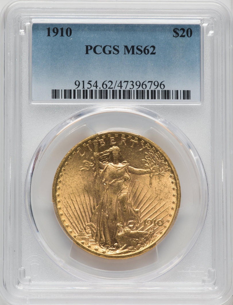 1910 $20 Saint Gaudens NGC MS62 - 764091024