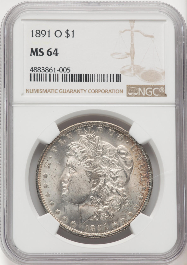  1891-O Morgan Silver Dollar NGC MS64 