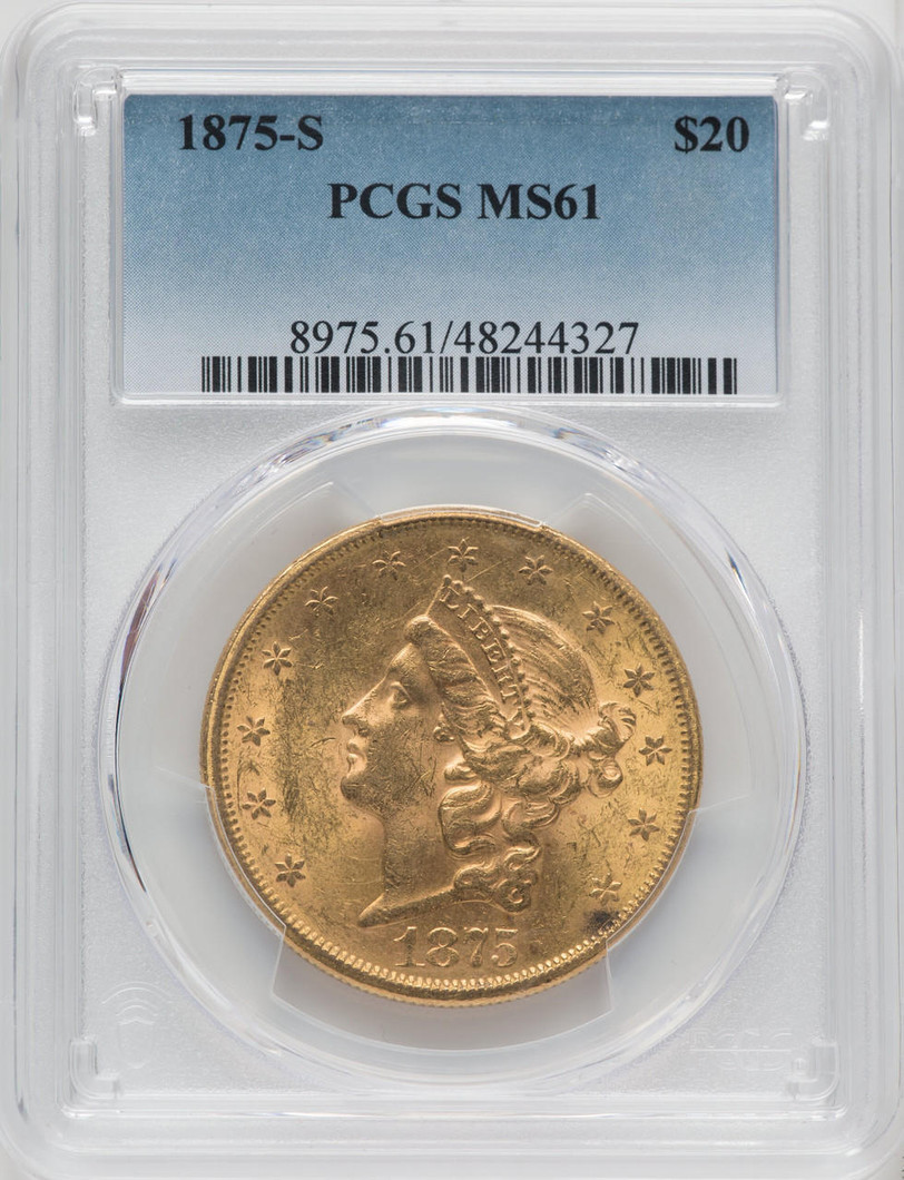 1875-$20 Gold Liberty PCGS  MS61