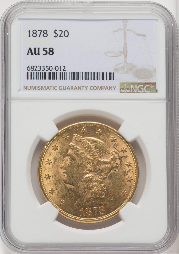 1878 $20 Gold Liberty NGC AU58 - 173857040