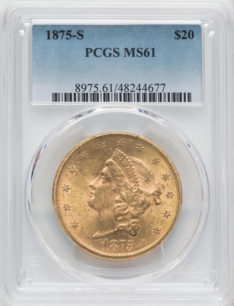 1875-S $20 Gold Liberty PCGS MS61 - 171398017