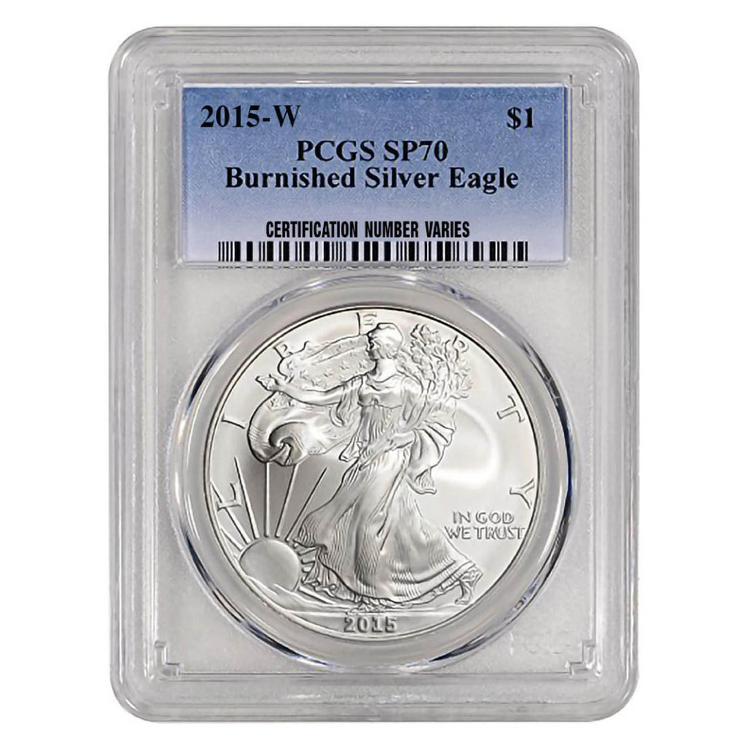 Bullionshark 2015-W Burnished Silver Eagle PCGS SP70 