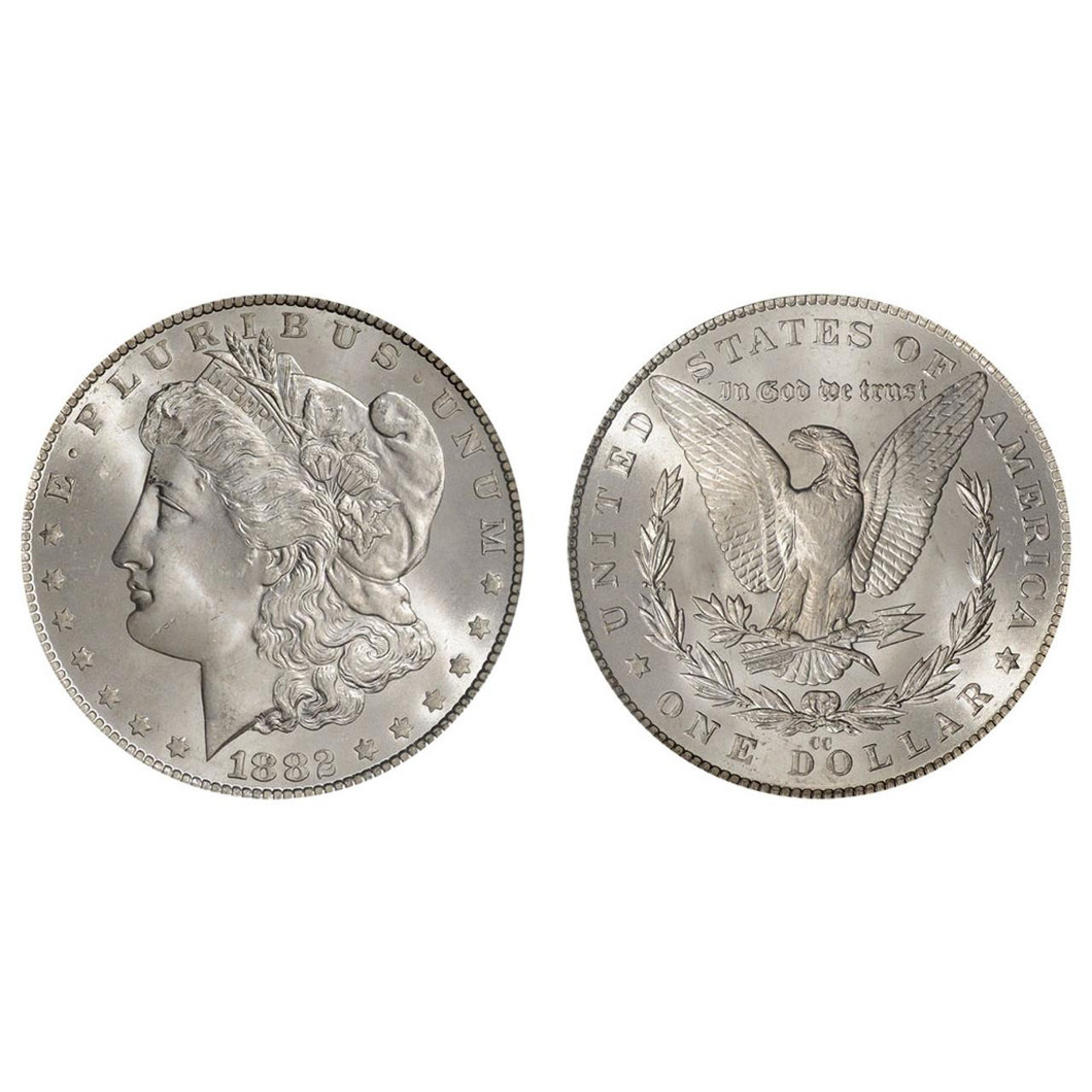 Bullionshark 1882-CC Morgan Silver Dollar Brilliant Uncirculated - BU 