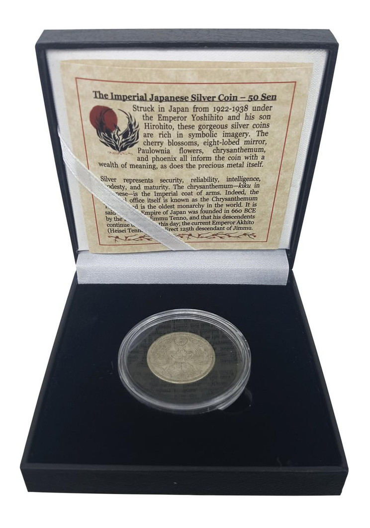 Bullionshark Imperial Japan: The Emperor's Silver 50 Sen Coin 