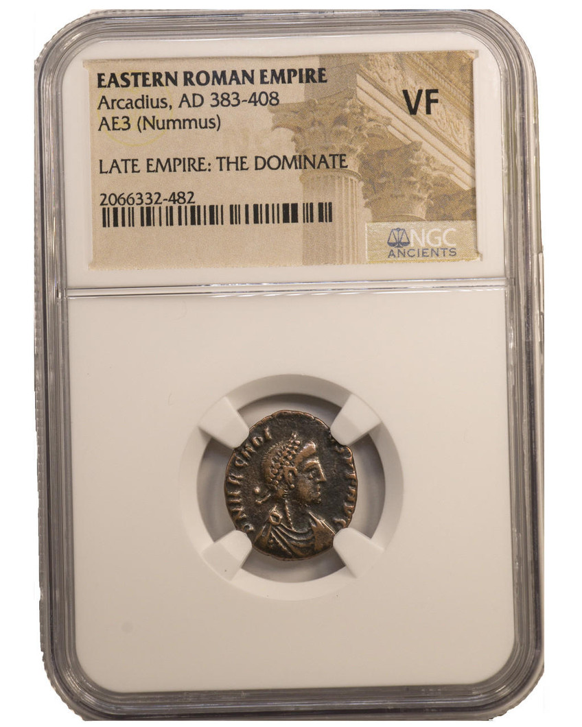 Bullionshark Roman AE3 of Arcadius (AD383-408) NGC (VF) 