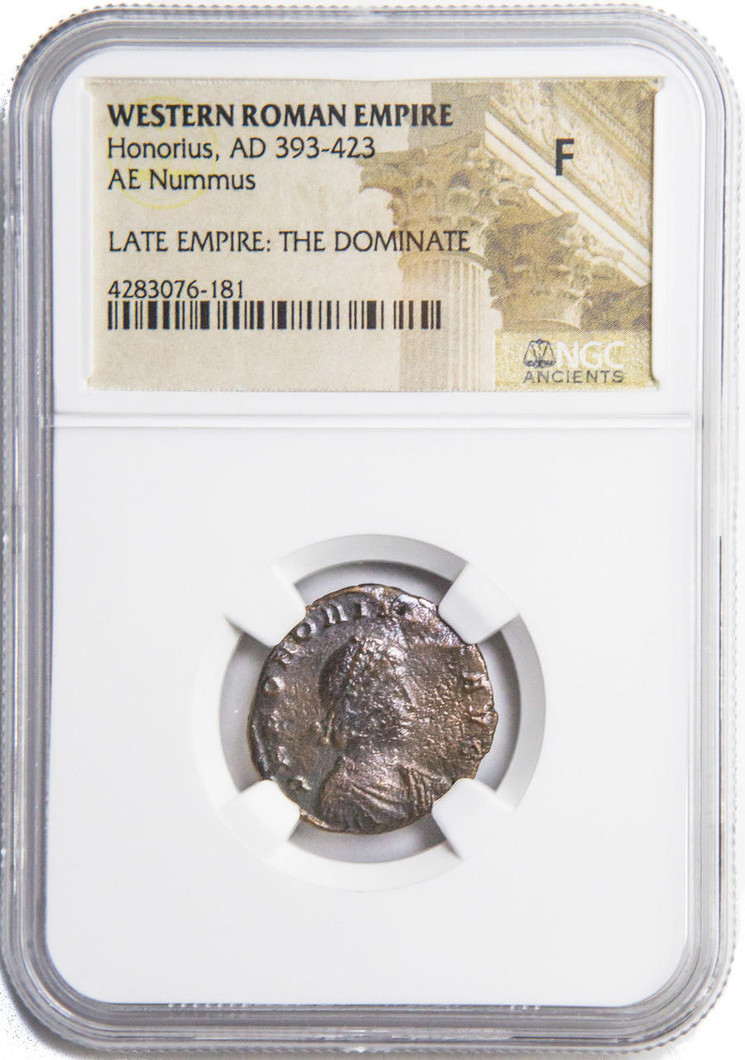 Bullionshark Roman AE of Honorius (AD393-423) NGC (F) 