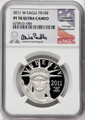 Bullionshark 2011- W $100 Platinum Eagle NGC PF70 UCAM Mike Castle Signed