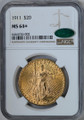 Bullionshark 1911 $20 St Gaudens NGC MS64+ CAC 