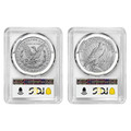 Bullionshark 2023 Morgan & Peace Dollar PCGS MS70 First Day of Issue - 2pc Set