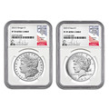 Bullionshark 2023-S Morgan & Peace Dollar NGC PF70 UCAM Thomas Uram Signed - 2pc Set 