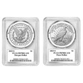 Bullionshark 2023-S Morgan & Peace Dollar PCGS PR70 DCAM - TD Rogers Signed - 2pc Set