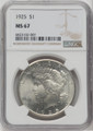Bullionshark 1925 Silver Peace Dollar NGC MS67