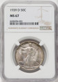 Bullionshark 1939-D Walking Liberty Half Dollar NGC MS67