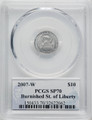 2007-W $10 Burnished Platinum St. of Liberty  PCGS SP70 Philip Diehl Signed Label