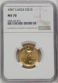 1987 $10 Gold Eagle NGC MS70