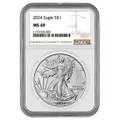 Bullionshark 2024 $1 American Silver Eagle NGC MS69 Brown Label