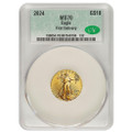 Bullionshark 2024 $10 American Gold Eagle 1/4 oz CAC MS70  First Delivery 