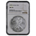 Bullionshark 2005 Silver Eagle NGC MS70