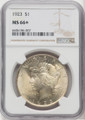 1923 Silver Peace Dollar NGC MS66+