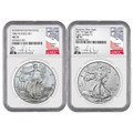 Bullionshark 2006 & 2021 Burnished Silver Eagle NGC MS70 Thomas Uram - First T1 and First T2