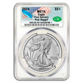 Bullionshark 2024 $1 American Silver Eagle CAC MS70 First Delivery - Paul Nugget Founders Signature 