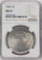 1924 Silver Peace Dollar NGC MS67 - 766865027