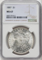  1887 Silver Morgan Dollar NGC MS67 
