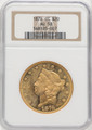 1876-CC $20 Gold Liberty NGC AU58