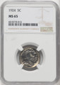  1924 Buffalo Nickel NGC MS65 