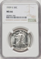 1939-S Walking Liberty Half Dollar NGC MS66