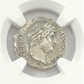 Bullionshark Roman Silver Denarius of Hadrian (AD 117-138) NGC (Ch VF) 