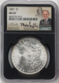  1887 Morgan Silver Dollar NGC MS67 Mike Castle Signed 