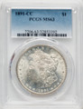  1891-CC Morgan Silver Dollar PCGS MS63 