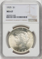 Bullionshark 1925 Peace Silver Dollar NGC MS67 - 765816015 