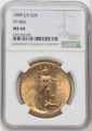 Bullionshark 1909-S/S $20 Saint Gaudens VP-002 NGC MS64 