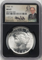 Bullionshark 1923 Peace Silver Dollar NGC MS67 - Mike Castle Signed on Ben Franklin Label - 764227021
