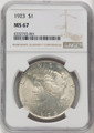 Bullionshark 1923 Peace Silver Dollar NGC MS67 - 765522059 