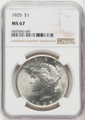 Bullionshark 1925 Peace Silver Dollar NGC MS67 - 765367010 