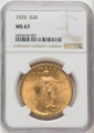  1925 $20 Saint Gaudens NGC MS67 - 767362038 